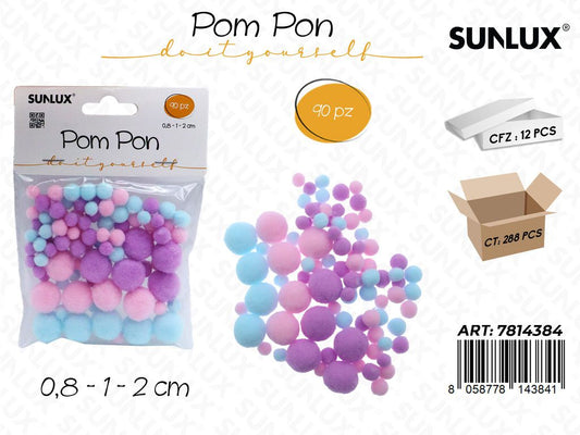 Sunlux Pom Pon 90PCS Ass.