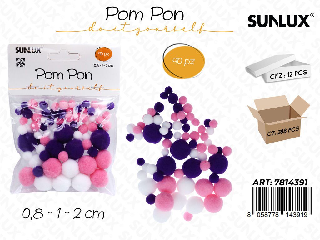 Sunlux Pom Pon 90PCS Ass.