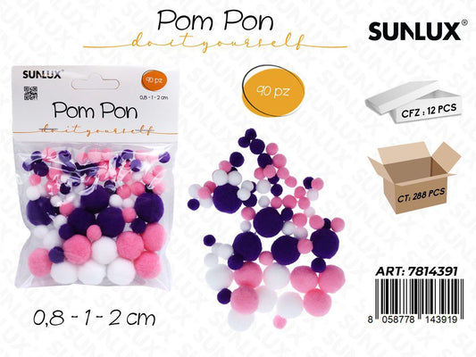 Sunlux Pom Pon 90PCS Ass.