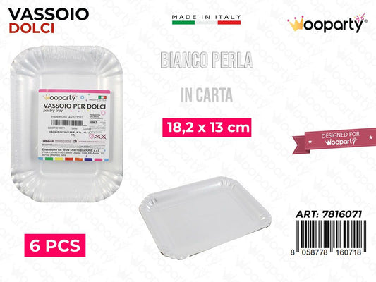 Vassoio per Dolci Bianco Perla 18.2*13CM 6PCS