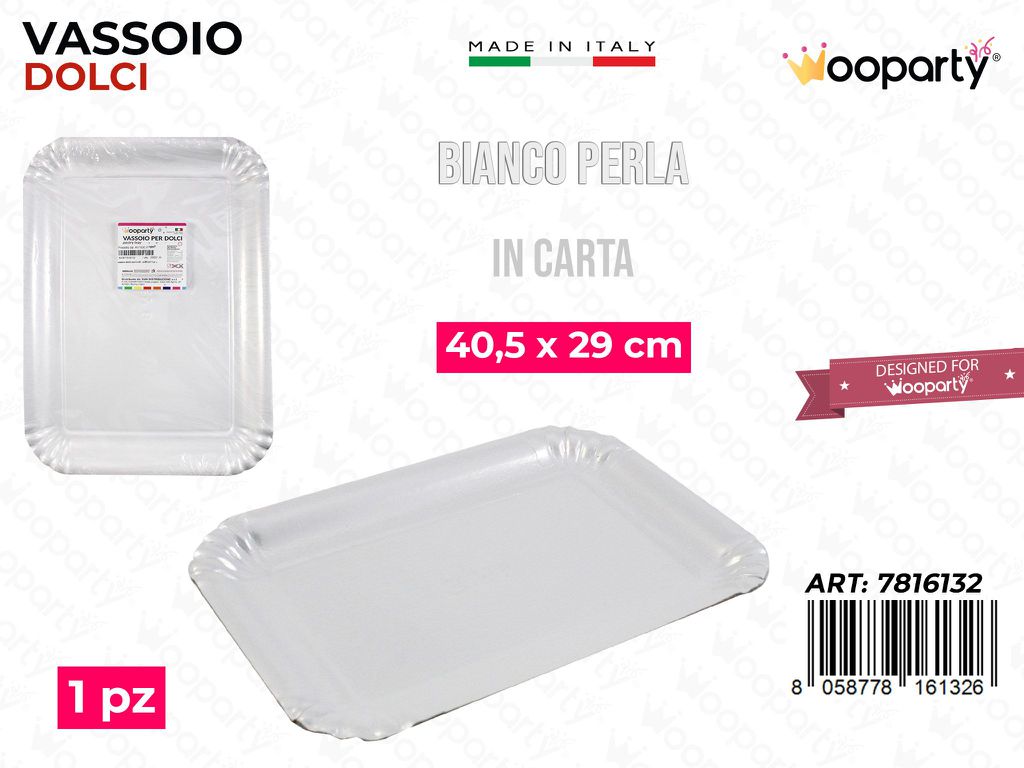 Vassoio per Dolci Bianco Perla 40.5*29CM