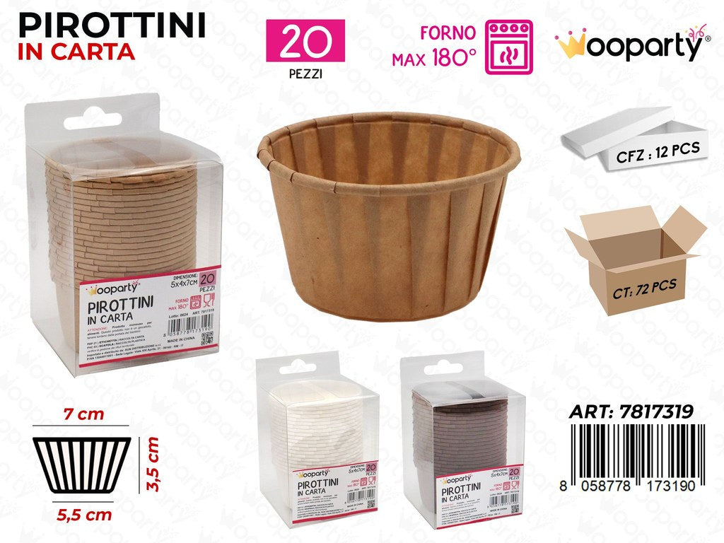 Wooparty Pirottini in Carta Ass. 20PCS 5.5*3.5CM