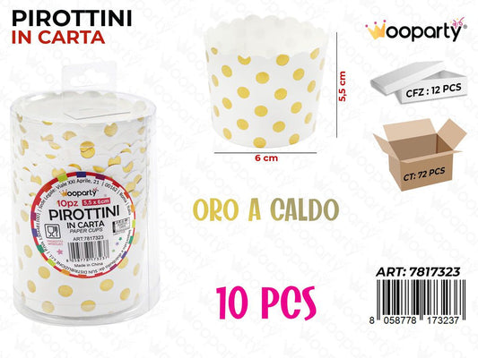 Wooparty Pirottini Metal Pois Oro 10PCS 6*5.5CM