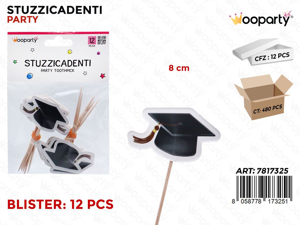 STUZZICADENTI PARTY 12PCS 8CM
