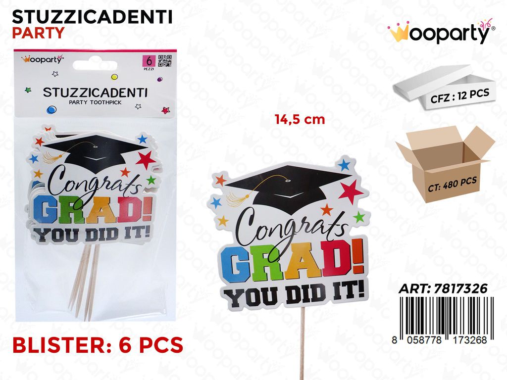 STUZZICADENTI PARTY 6PCS 14.5CM