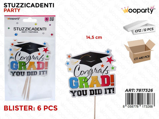STUZZICADENTI PARTY 6PCS 14.5CM