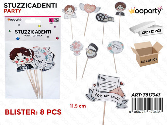 STUZZICADENTI PARTY 8PCS 11.5CM