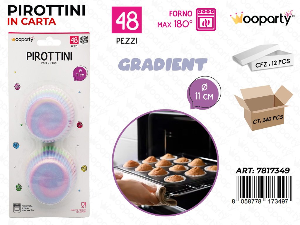 Wooparty Pirottini Gradient 48PCS D.11CM