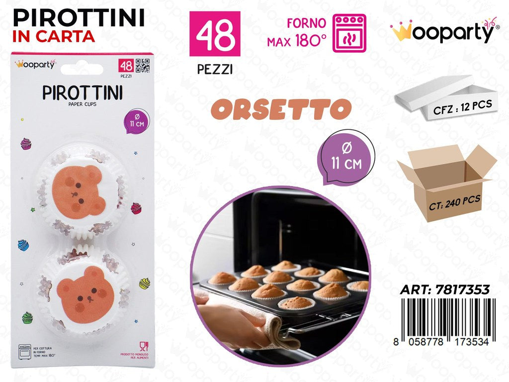 Wooparty Pirottini Orsetto 48PCS D.11CM