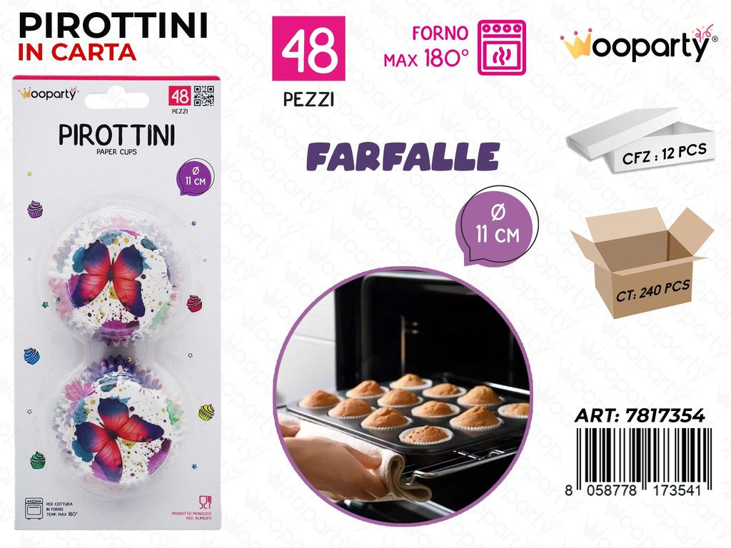 Wooparty Pirottini Farfalle 48PCS D.11CM