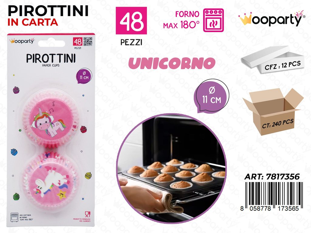 Wooparty Pirottini Unicorno 48PCS D.11CM