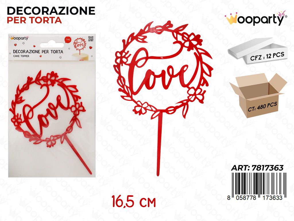 DEC. PER TORTA LOVE 16.5CM