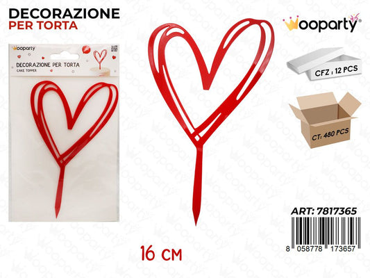 DEC. PER TORTA CUORE 16CM
