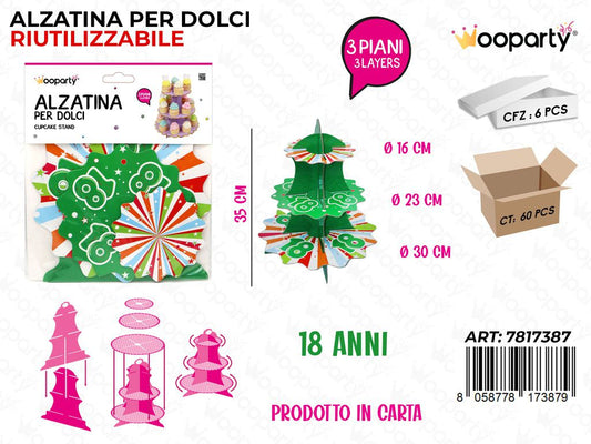 Wooparty Alzatina per Dolci 18 Anni 3PIANI 35CM