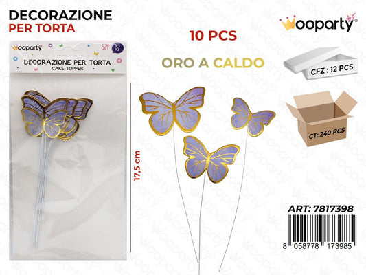 DEC. PER TORTA ORO A CALDO 10PCS 17.5CM / PZ DA 12**