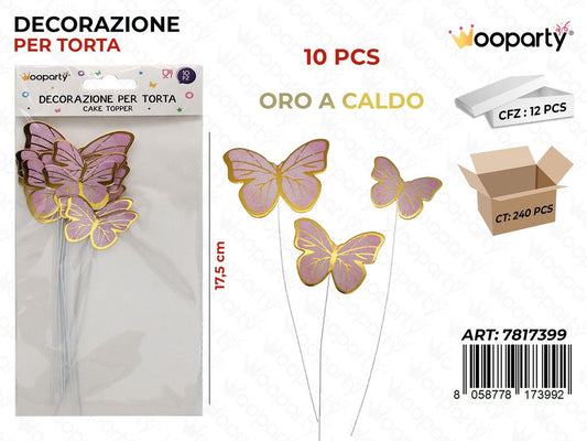 DEC. PER TORTA ORO A CALDO 10PCS 17.5CM / PZ DA 12**