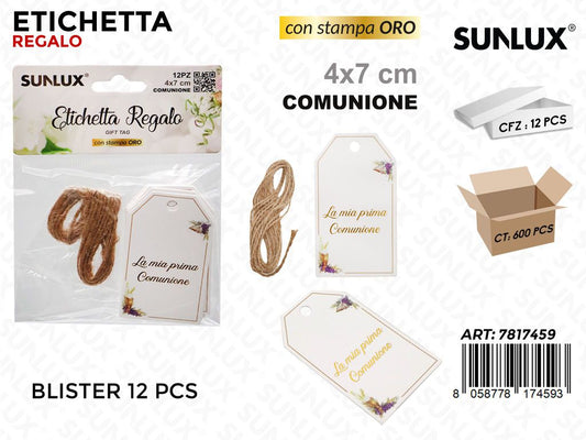 Sunlux Etichetta Comunione 12PCS 4*7CM