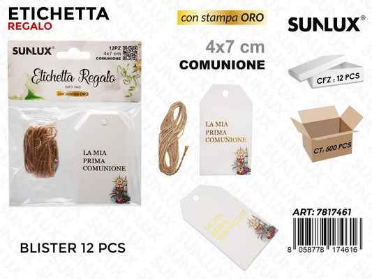 Sunlux Etichetta Comunione 12PCS 4*7CM
