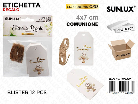Sunlux Etichetta Comunione 12PCS 4*7CM
