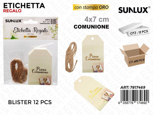Sunlux Etichetta Comunione 12PCS 4*7CM