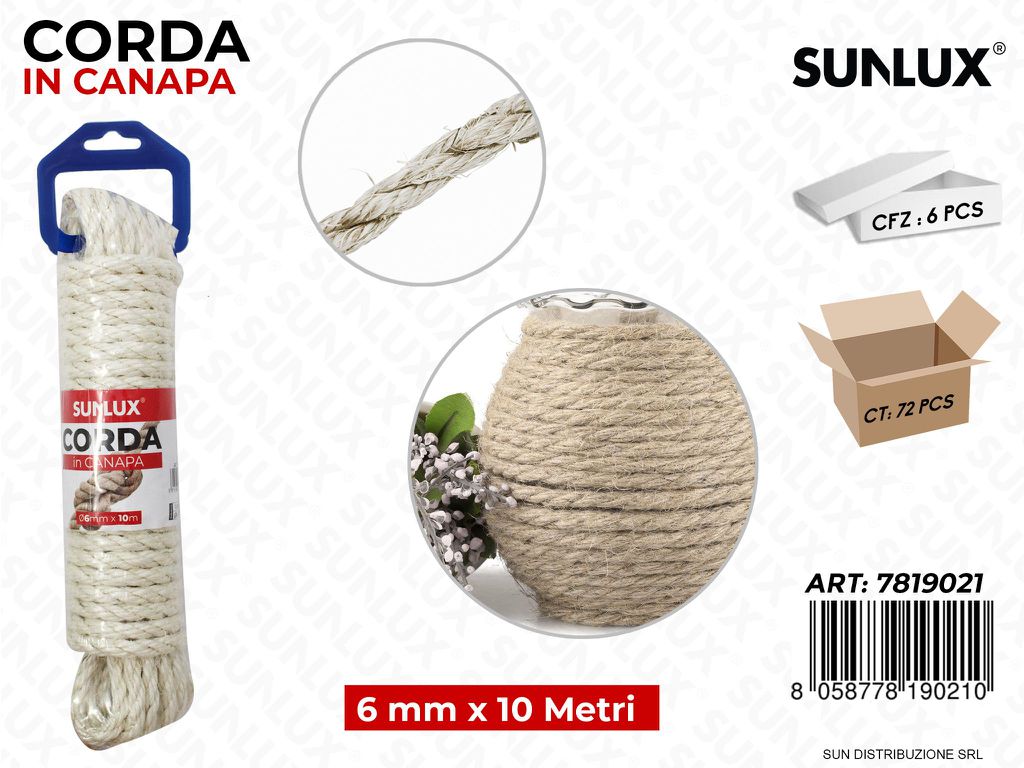 Corda in Canapa 6MM*10MT
