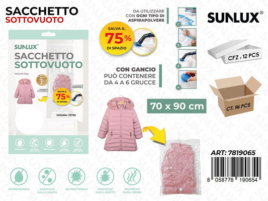Sunlux Sacco Sottovuoto c/Gancio 70*90CM
