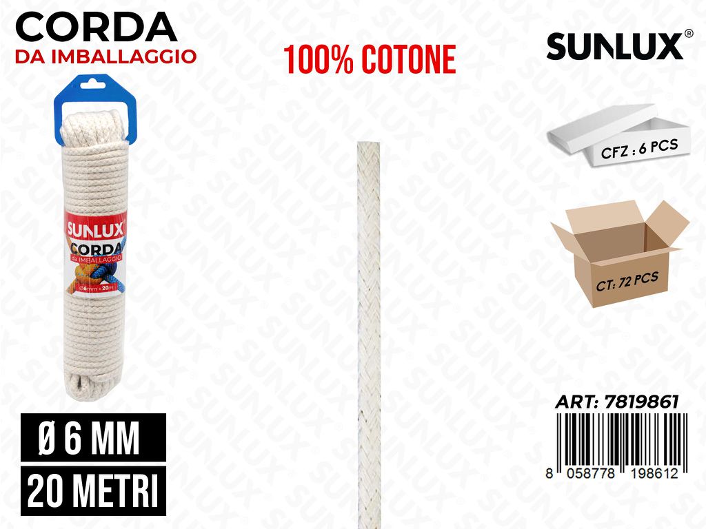 Corda da Imballaggio in Cotone 6MM*20MT