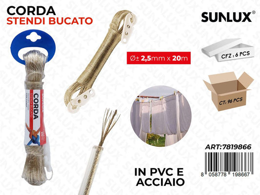 Sunlux Corda Stendi Bucato Acc. 2.5MM*20MT