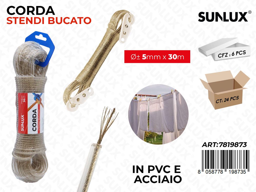 Sunlux Corda Stendi Bucato Acc. 5MM*30MT