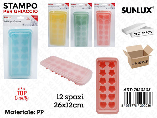 Sunlux Stampo per Ghiaccio in Pp 12SP. Ass. 26*12CM