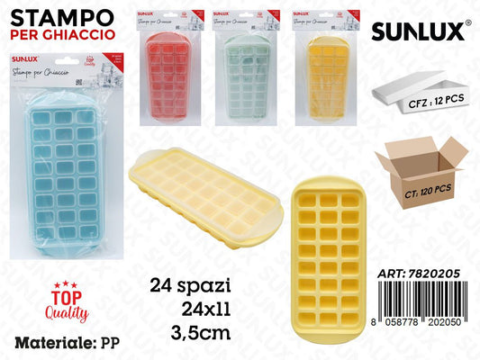 Sunlux Stampo per Ghiaccio in Pp 24SP. Ass. 24*11*3.5CM