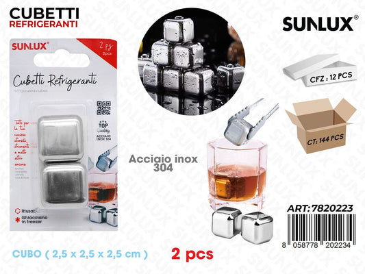 Sunlux Cubetti Refrig. Acc. Inox 304 2PCS 2.5*2.5CM