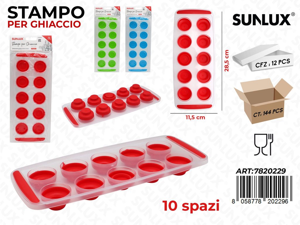 Sunlux Stampo Ghiaccio 10SPAZI Ass. 11*25.8CM
