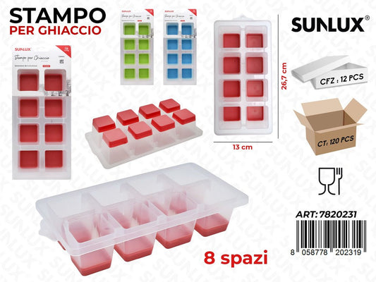 Sunlux Stampo Ghiaccio 8SPAZI Ass. 13*26.7CM