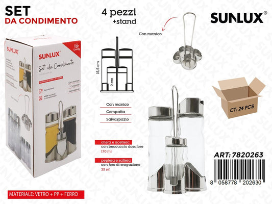 Sunlux Set Condimento 4PCS c/Stand