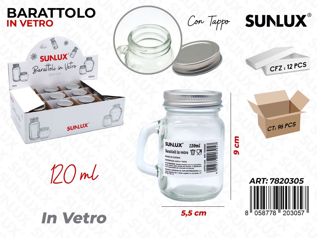 Sunlux Esp. Barattolo in Vetro 120ML 5.5*9CM