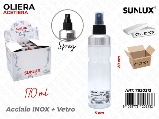 Sunlux Esp. Oliera-acetiera in Vetro Spray 170ML 5*20CM