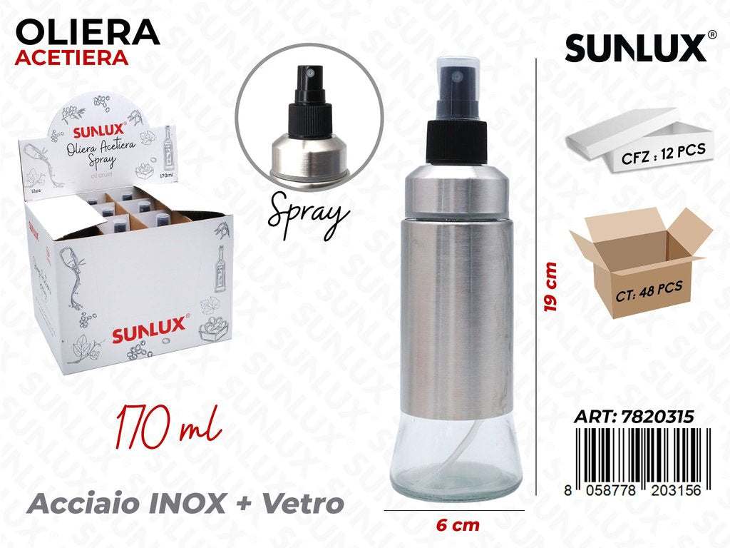 Sunlux Esp. Oliera-acetiera in Vetro Spray 170ML 6*19CM