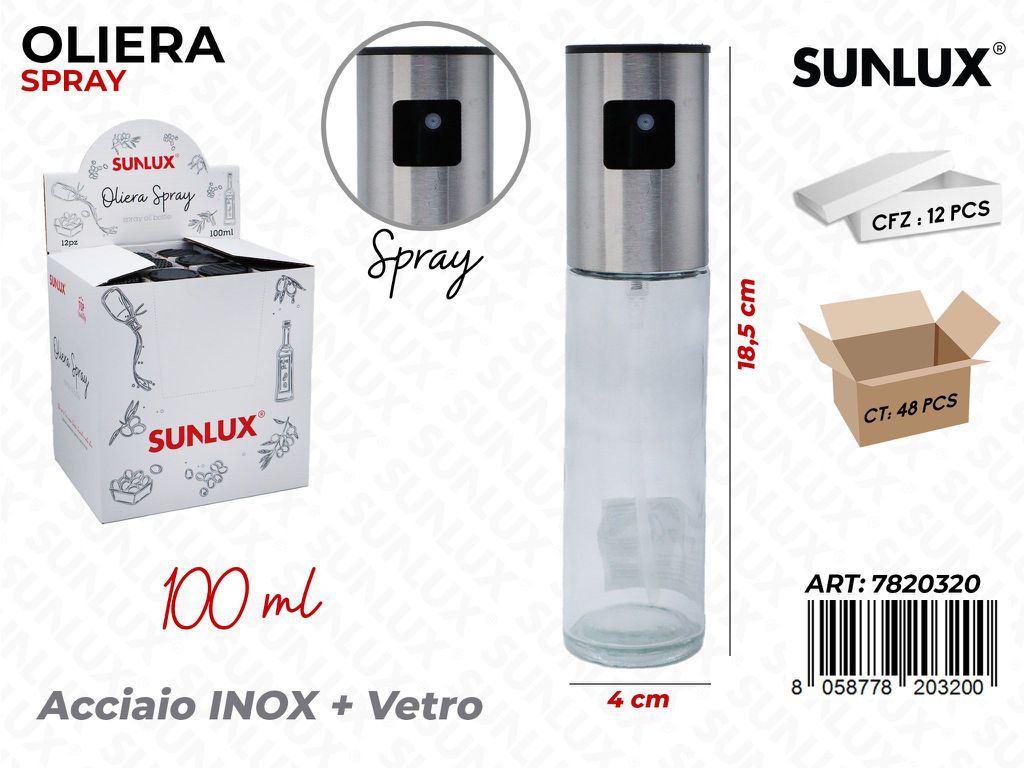 Sunlux Esp. Oliera in Vetro Spray 100ML 4*18.5CM