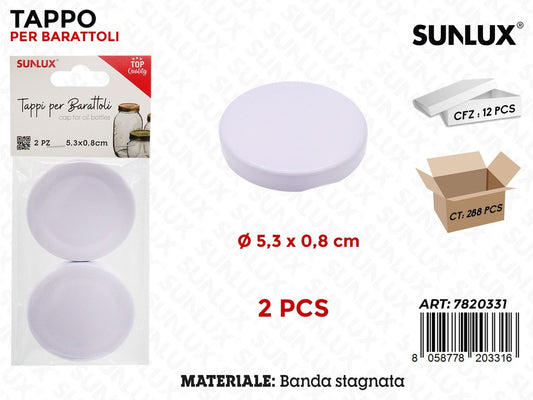 Sunlux Tappo per Barattoli 2PCS D.5.3*0.8CM