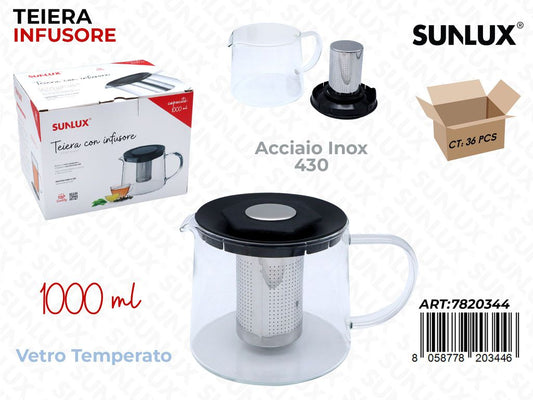 Sunlux Teiera con Infusore Vetro-acc 1000ML