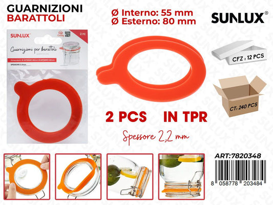Sunlux Guarnizioni Barattoli Tpr 2PCS 80*2.2MM