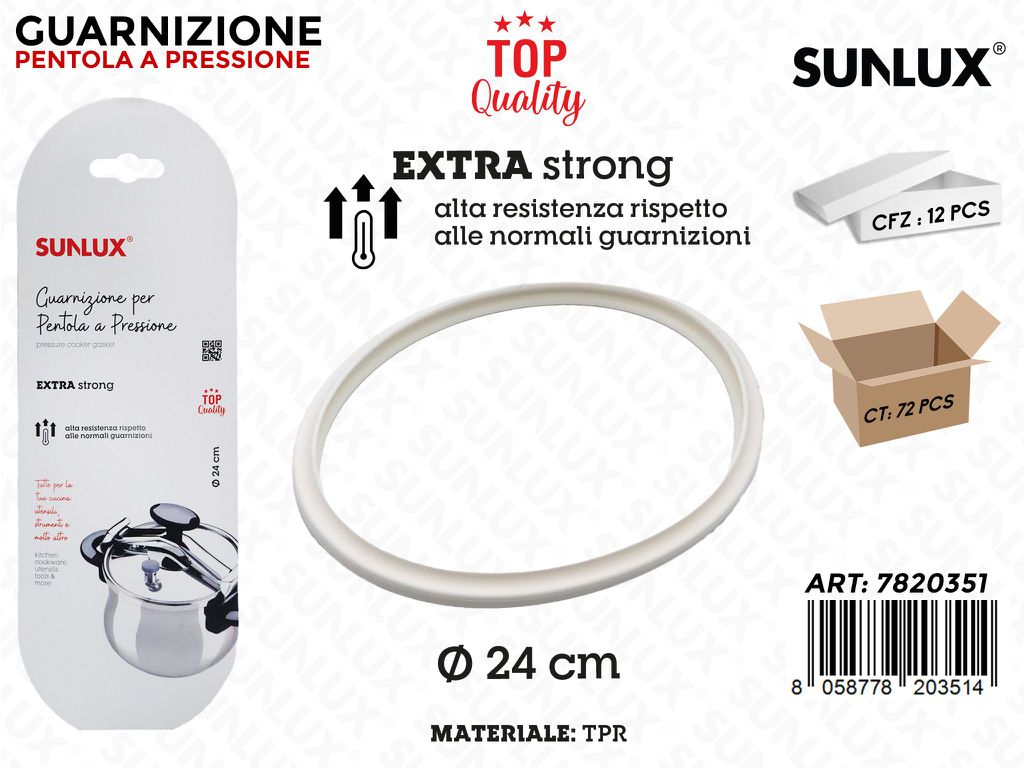 Sunlux Guarnizione Pentola a Pressione Extra Tpr 24CM / Pz da 12