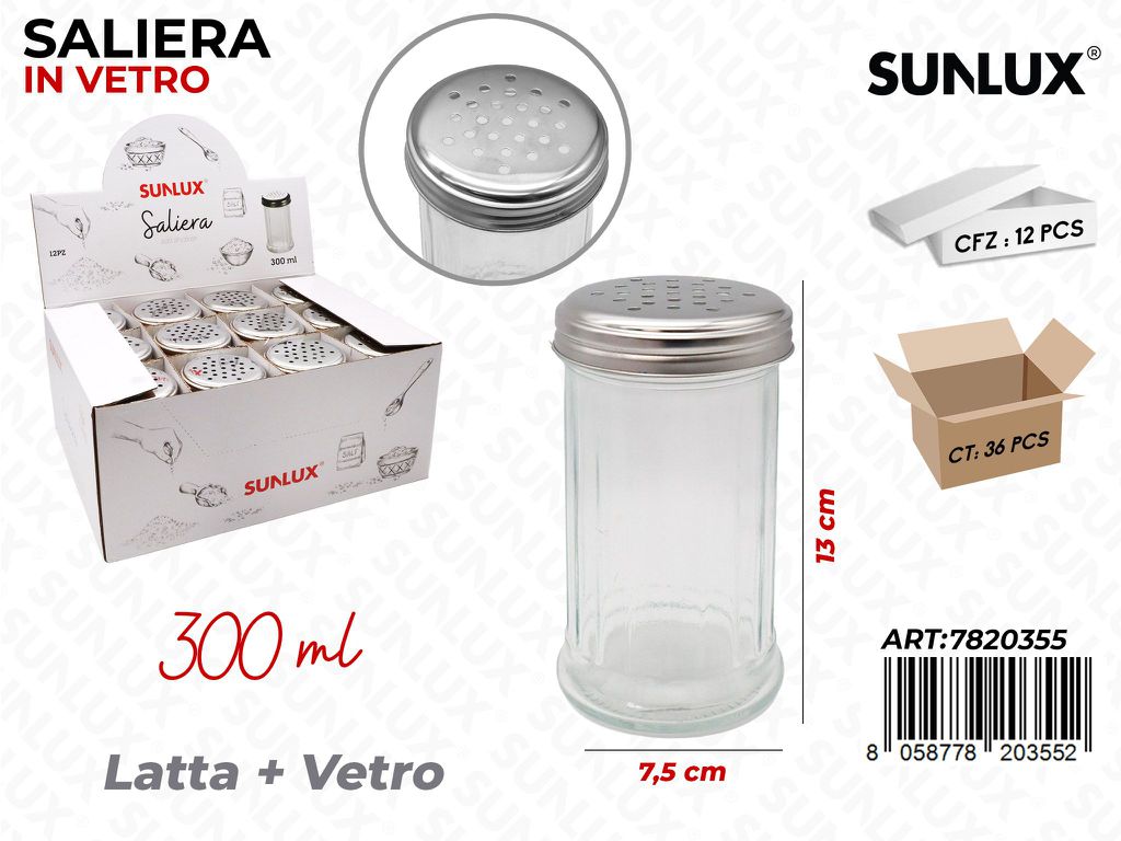 Sunlux Esp. Saliera in Vetro 300ML 7.5*13CM