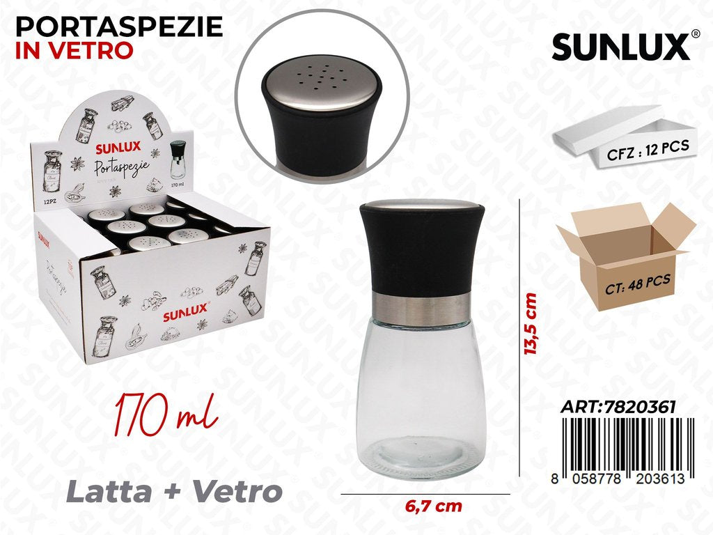 Sunlux Esp. Portaspezie in Vetro 170ML 6.7*13.5CM