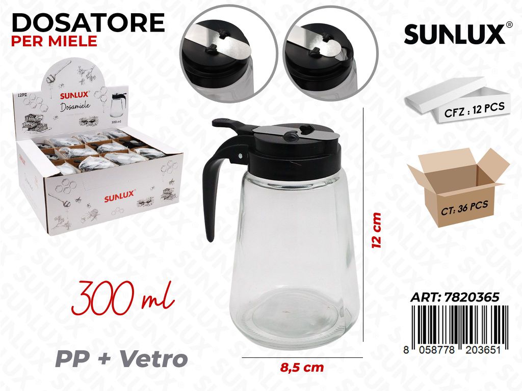 Sunlux Esp. Dosatore Miele Vetro 300ML 8.5*12CM