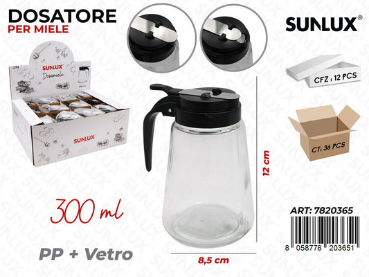 Sunlux Esp. Dosatore Miele Vetro 300ML 8.5*12CM