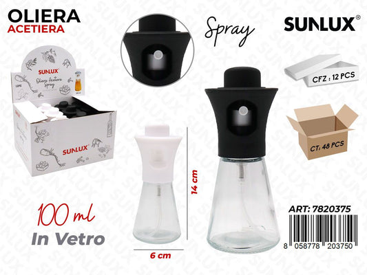 Sunlux Oliera Acetiera Spray Vetro 100ML 6*14CM