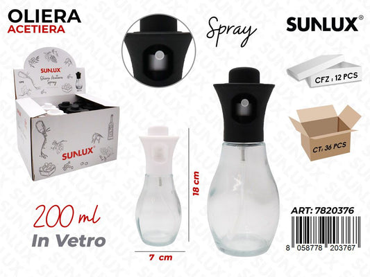Sunlux Oliera Acetiera Spray Vetro 200ML 7*18CM