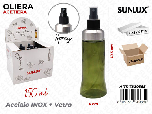 Sunlux Oliera Acetiera Spray INOX*VE 150ML 6*18.5CM